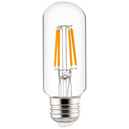 Sunlite LED Filament T12 Tubular Light Bulb, 3 Watts (40W Equivalent), 350 Lumens, ETL Listed, 100 mm, Medium E26 Base, Dimmable, 2700K Soft White, 1
