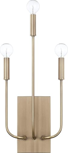 Capital Lighting 621931AD Zander Modern ADA Compliant Organic Wall Sconce, 3-Light 180 Total Watts, 20" H x 9" W, Aged Brass