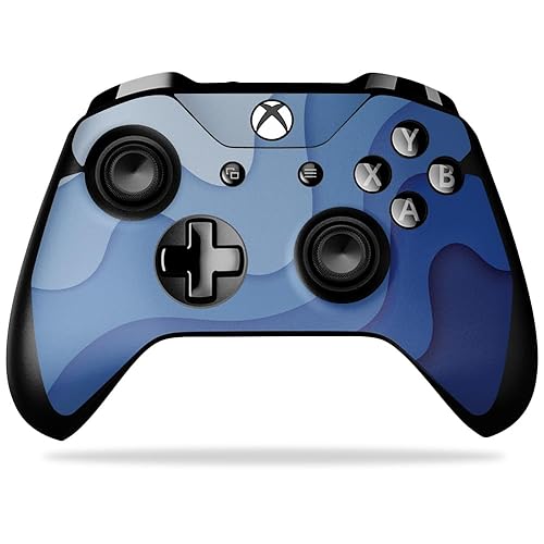Gaming Skin Compatible with Microsoft Xbox One X Controller - Papercraft Blue - Premium 3M Vinyl Protective Wrap Decal Cover - Easy to Apply | Crafted