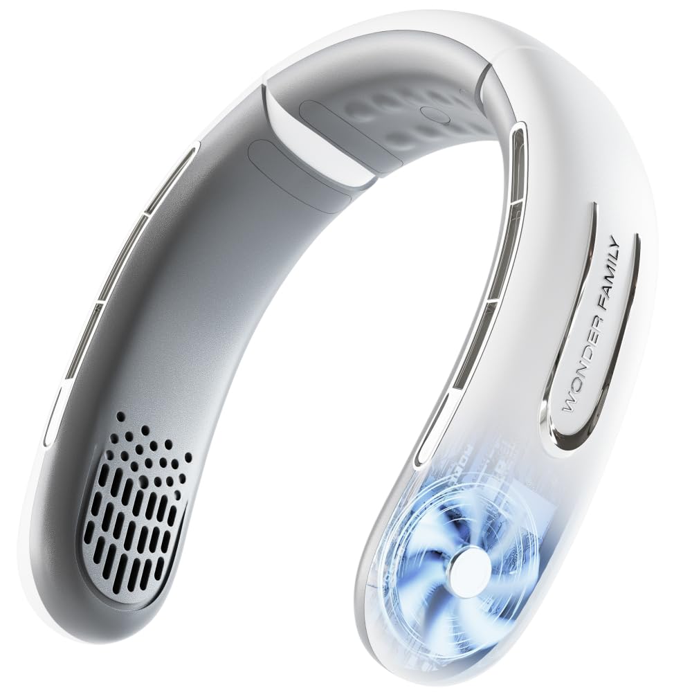 Personal Neck Fan - Rechargeable 4000 mAH - Portable Fan Necklace for Travel, Gym, Office - Wearable Air Conditioner - Unique Gifts for Men & Women