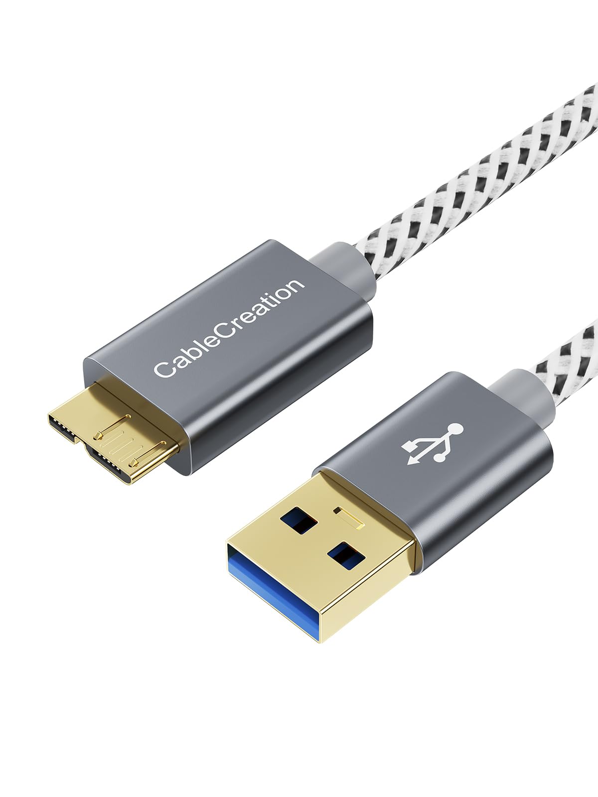CableCreation Short USB3.0 Hard Drive Cable 1FT, USB 3.0 A to Micro B Cable 5Gbps Data, USB 3.0 External Works for WD Toshiba, Seagate Hard Drive