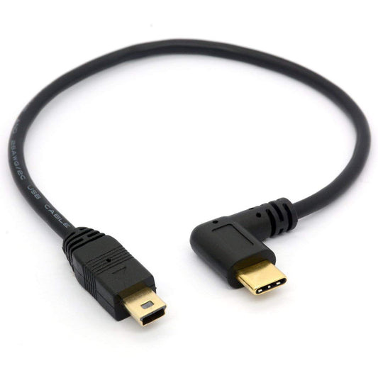 GLHONG Angle USB Type C to Micro USB Cable, 90 Degree USB-C Male to Micro-B Male Adapter Converter for MacBook Pro, Laptop, Android Devices(Only