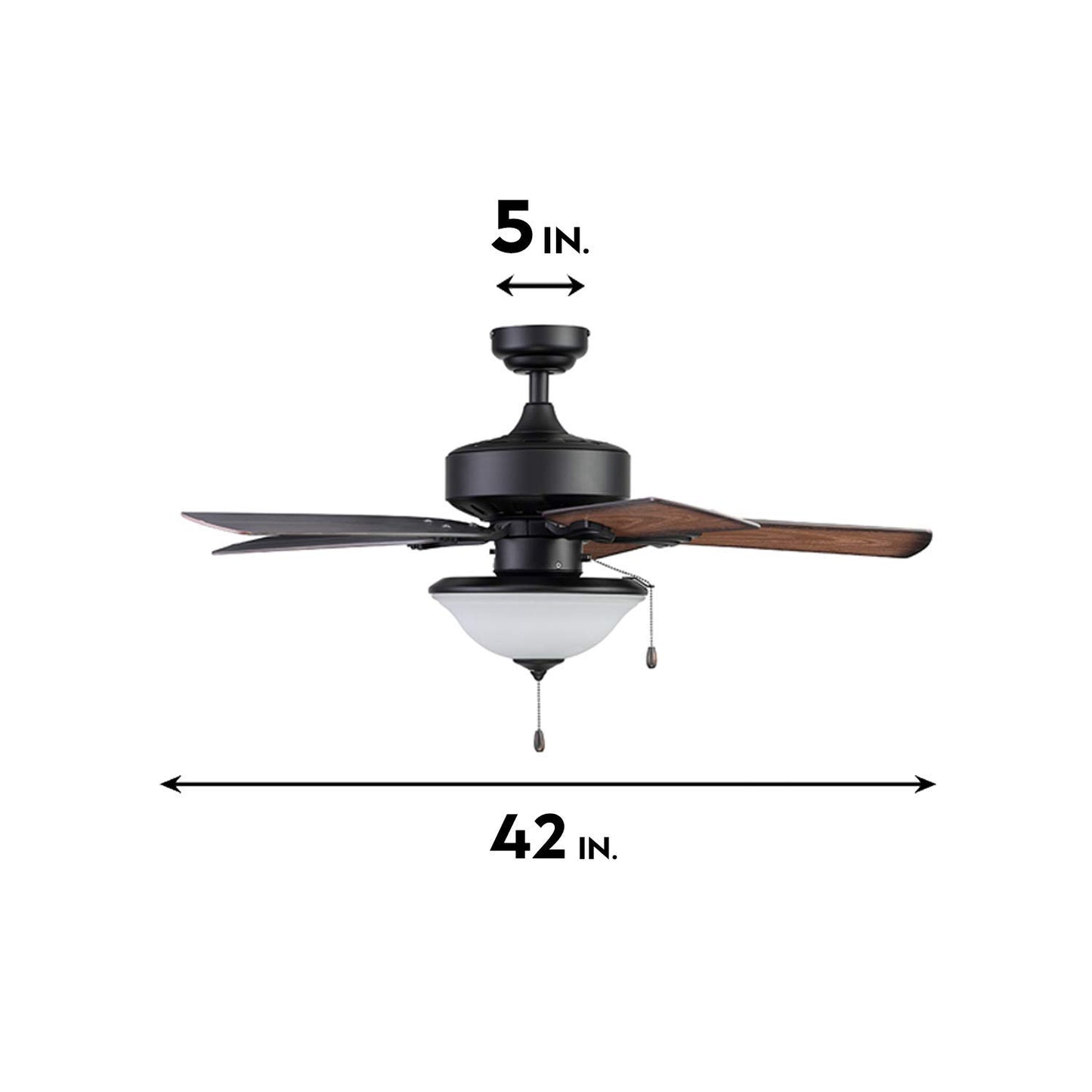 Portage Bay 51449 Viretta Ceiling Fan, 42, Black
