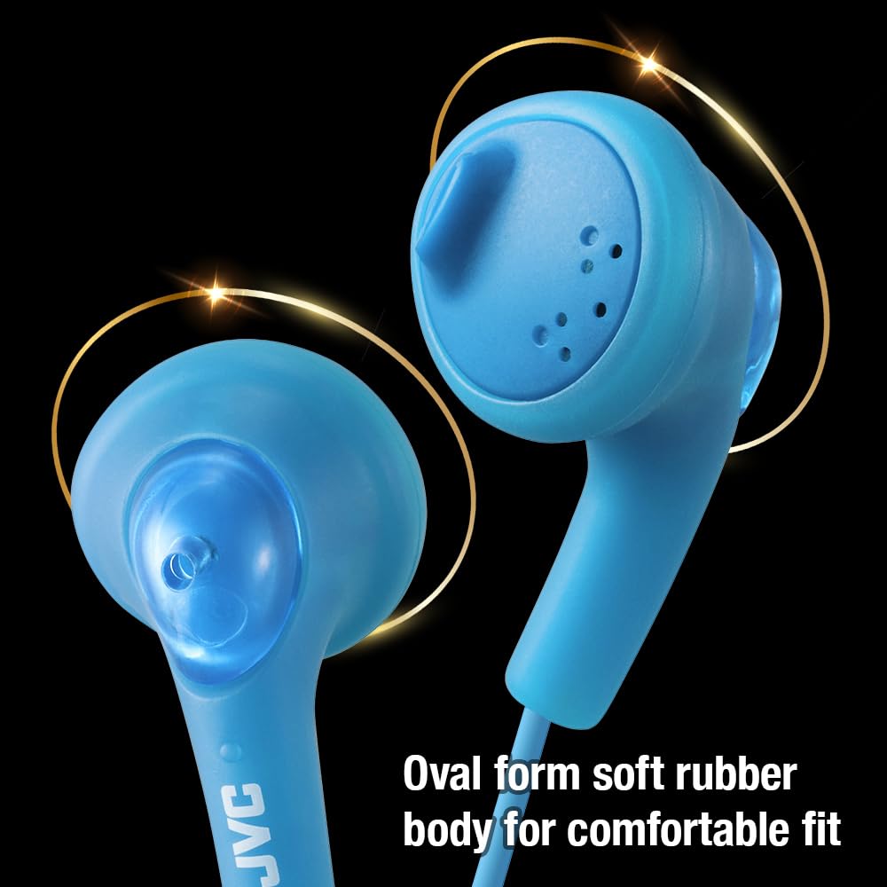 JVC Basic Gumy Earbuds Blue, Model Number: HA-F160-A, 3