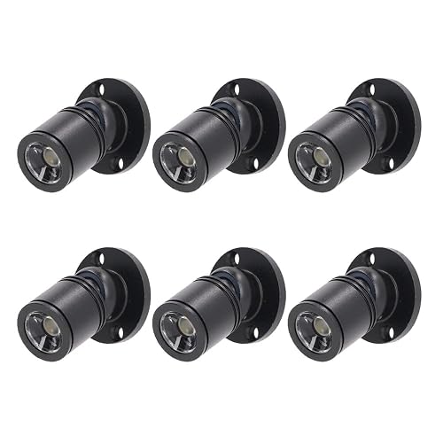 Megrezo Dimmable 12V LED Mini Spotlights with Remote Control Dimmable - 1.5W Daylight 6500K, Tiny Spotlights for Displays with Dimmer, Black - Pack