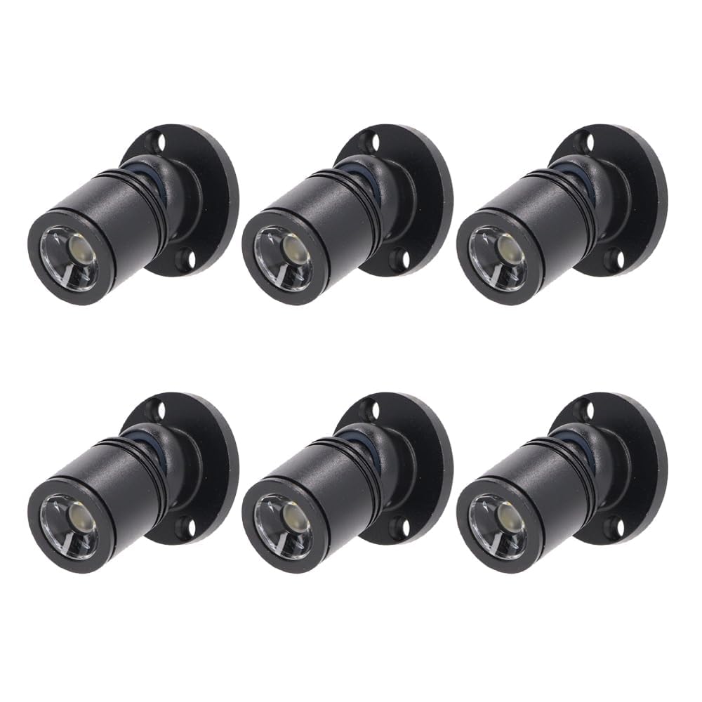 Megrezo Dimmable 12V LED Mini Spotlights with Remote Control Dimmable - 1.5W Daylight 6500K, Tiny Spotlights for Displays with Dimmer, Black - Pack