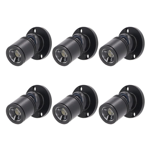Megrezo Dimmable 12V LED Mini Spotlights with Remote Control Dimmable - 1.5W Daylight 6500K, Tiny Spotlights for Displays with Dimmer, Black - Pack