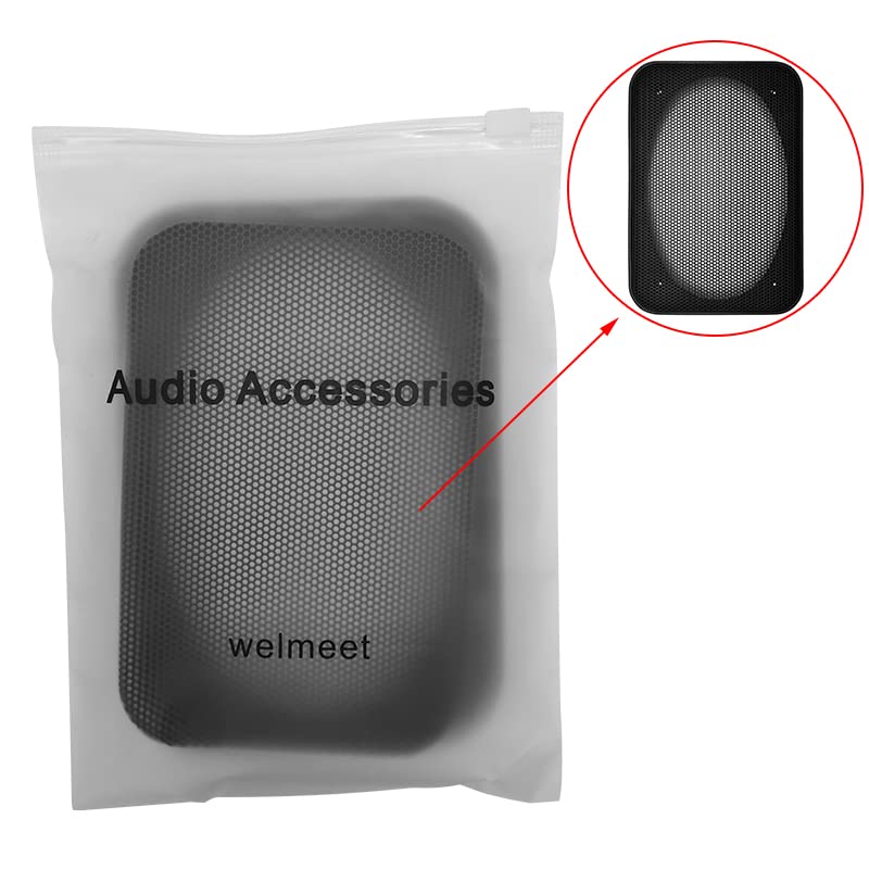 2X DRPSODAC for 4x6 Inch Speaker Grill Dust Cover ABS Decorative Circle Metal Mesh Protection Net Car Audio Accessories 162x112mm/6.38x4.41in