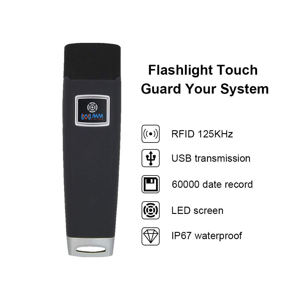 JWM RFID Guard Tour System with LCD Screen, Security Patrol Reader with Free Standalone Software for Hotel, Hospital, Warehouse and Logistics Security