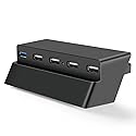 TNP 5 Port USB Hub for PS4 Slim Edition - USB 3.0/2.0 High Speed Extender Adapter Accessories Expansion Hub Connector Splitter Expander