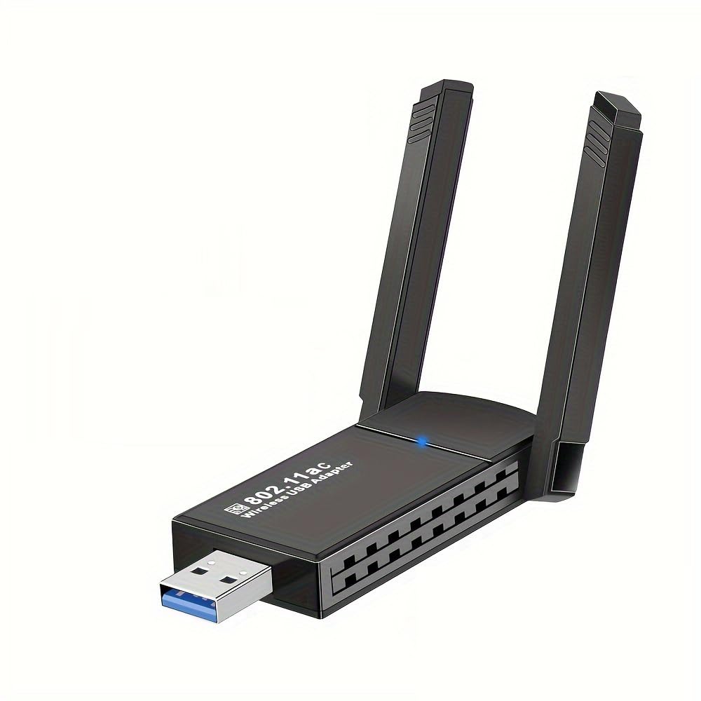 Mini Wireless Adapter Network Adapter for Desktop PC,USB 1300Mbps WiFi Adapter for PC Built-in High Gain Dual Band Antenna 5 G / 2.4G for Desktop PC