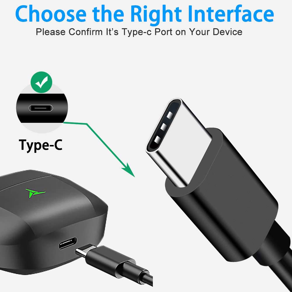 Charger TOZO earphone Cable Compatible for TOZO T10, T12, T12 Pro, T9, T9s, A1, A2, A3, NC9 Pro, NC2, NC7, G1, G1S, W1 W3 W8 PB2, Golden X1 Earbuds