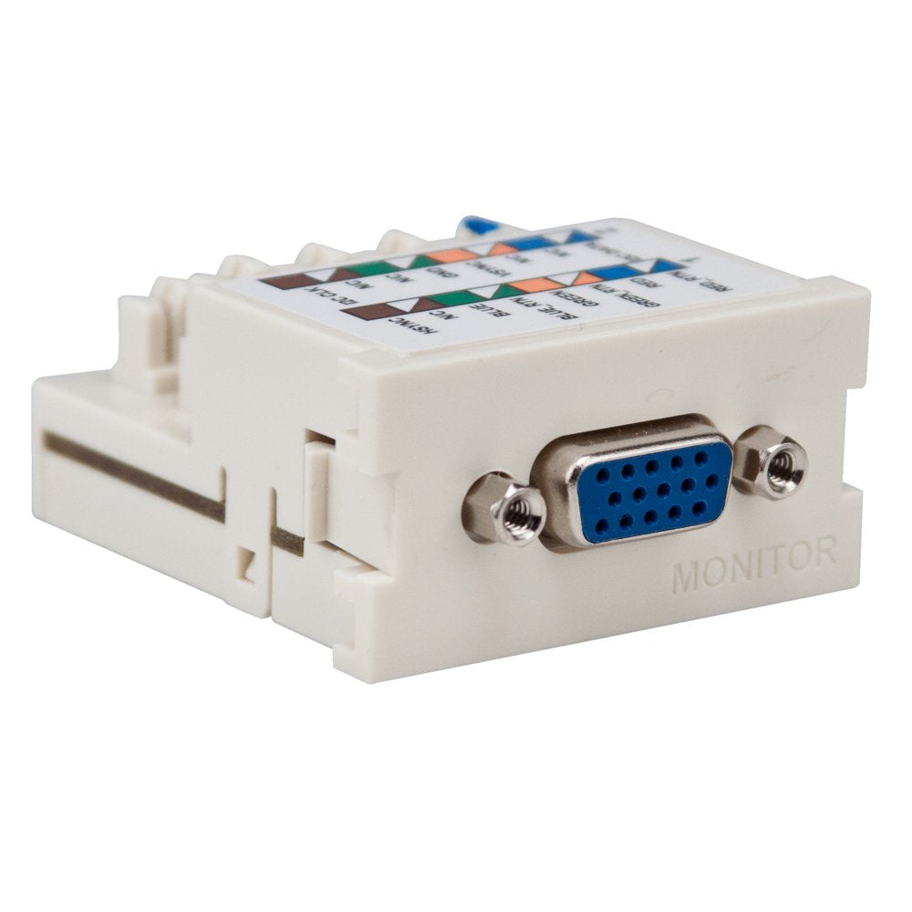 Leviton VGA Monitor MOS Module, 110-Style Termination, 41295-VMT, Light Almond