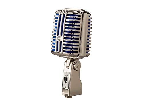 Monoprice Memphis Blue Classic Dynamic Microphone - Unidirectional, Retro-Style with Pop-Free On/Off Switch and Protective Case - Stage Right Series