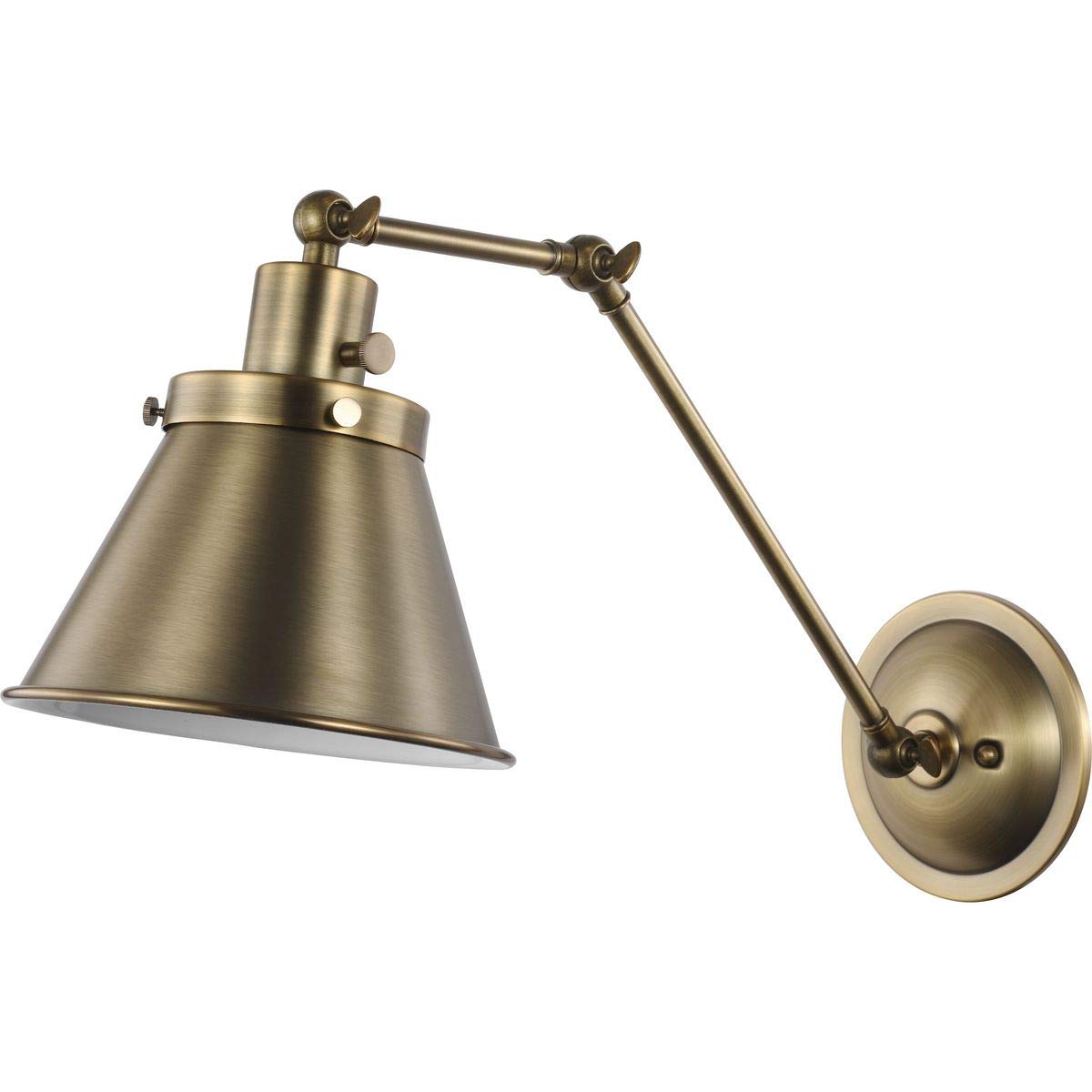 Progress Lighting Hinton Collection Vintage Brass Swing Arm Wall Light