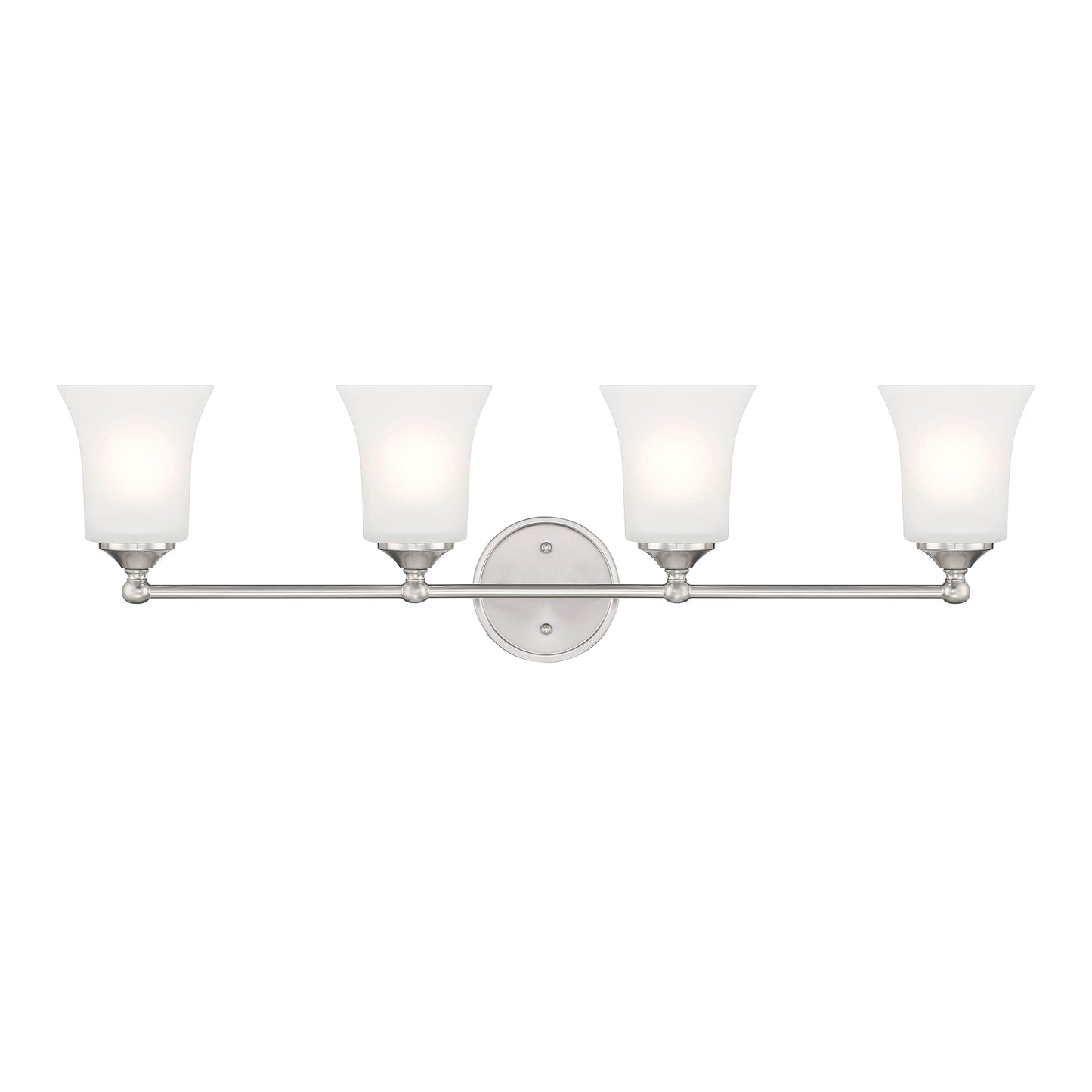 DESIGNERS FOUNTAIN Bronson 4 Light Bathroom Vanity Light Fixture, Brushed Nickel, D278M-4B-BN