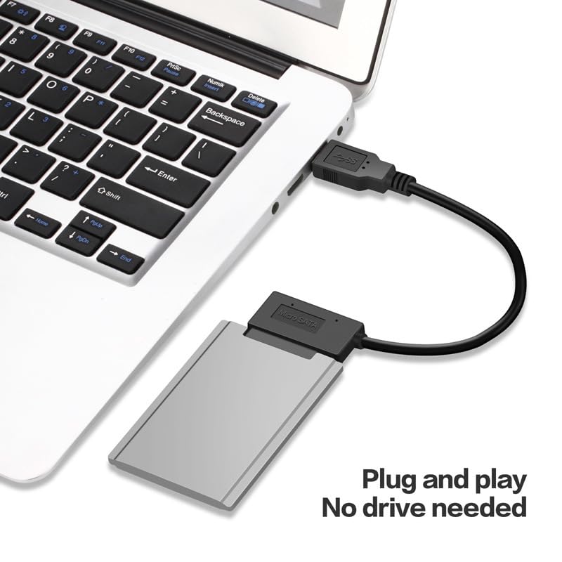 cablecc USB 3.0 to Micro SATA 7+9 16 Pin 1.8" 90 Degree Angled Hard Disk Driver SSD Adapter Cable 10cm