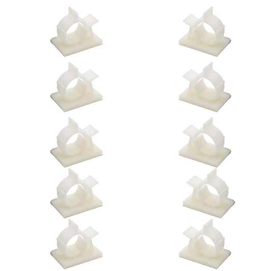 EZRODI 10 Pack 1/4" RO Tubing Mounting Clips Adhesive Tubing Locking Clamps White Cable Organizer (10, 1/4" Tubing O.D.)