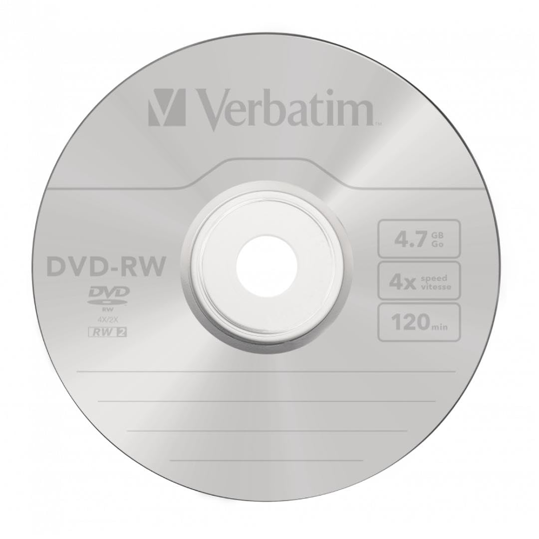 Verbatim DVD-RW 4.7GB 4X Rewritable Discs, Branded, 30 Pack Spindle