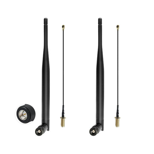 ALMOCN 2PCS 915MHz LoRa Antenna 5dBi Gain Omni-Directional SMA Male Connector + 2PCS IPEX Extension Cable for LoRa Development Board, Security