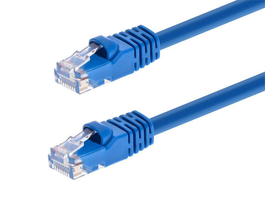 Monoprice 50FT 24AWG Cat6 550MHz UTP Ethernet Bare Copper Network Cable - Blue
