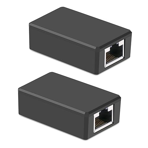 RJ45 Network Coupler, Ethernet Connectors, Ethernet Cable Extender Connector, Outdoor Arrester Protection Network Cable Extension Adapter - Female