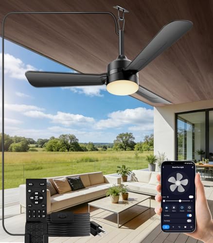 aetherlume 36 inch Plug-in Ceiling Fan Light with Remote Control,gazebo fan light,3 Blade, Dimmable 3CCT LED, Reversible,Portable Hook Design with16ft