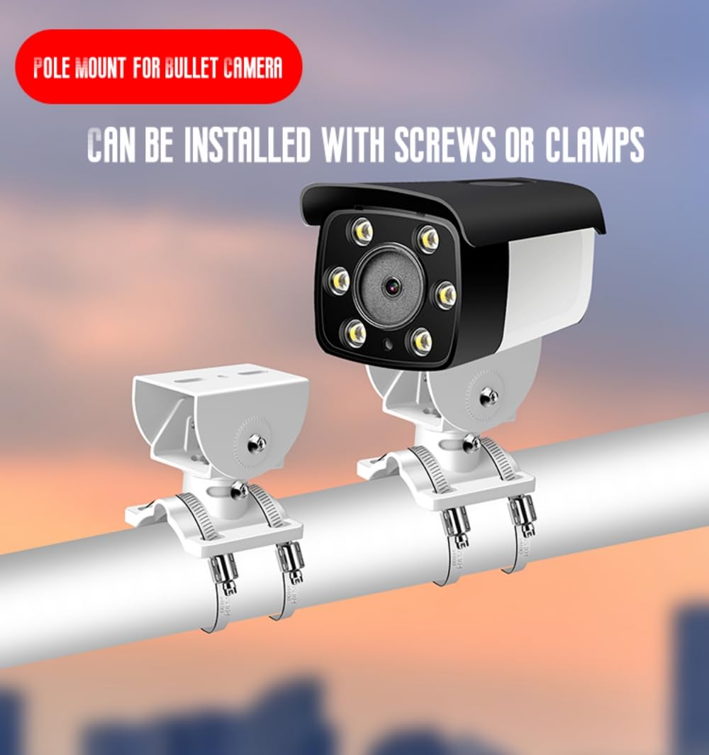 Coolotic Security Camera Corner Pole Mounting Bracket, Universal Wall Corner Mount Bracket Holder Stand for CCTV Camera PTZ Dome Vertical Pole