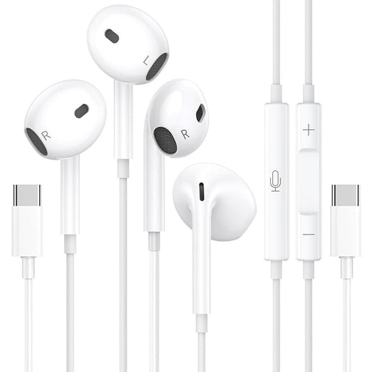 2 Packs USB C Headphones for iPhone 17 16 15 Pro Max, Type C Earphones with Microphone and Volume Control USB C Wired Earbuds for Galaxy S25 S24 S23…