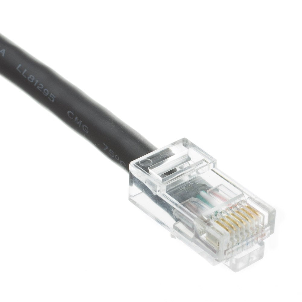 CableWholesale Cat6 UTP Ethernet Cable, Bootless, PoE, 100 ft, Black