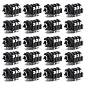 Luomorgo PCB Panel Mount 6 Pin 1/4" 6.35mm Female Socket Stereo Headphone Jack Silver Thread 20pcs