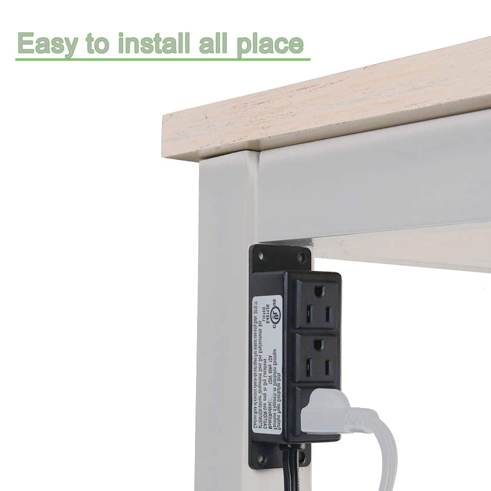 Surface Mounted Power Strip 3 AC Grounded Outlets Mountable Power Strip Socket Adapt to Deak Conference Table Wall Hotel Improvement (3AC)