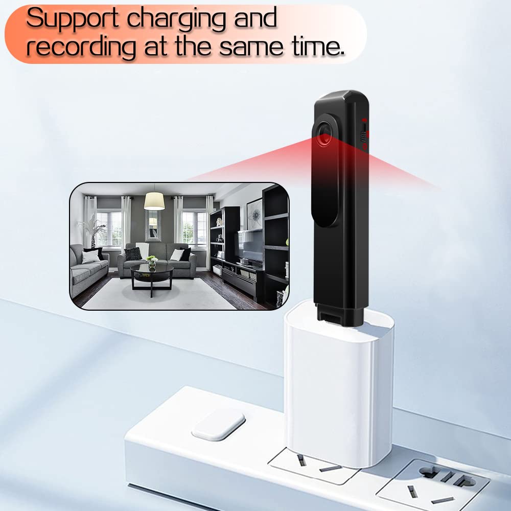 1080P HD Mini Pocket Camera Video Recorder Support Loop Video Recording, Audio-only Recording, 32GB Memory Card Inserted in