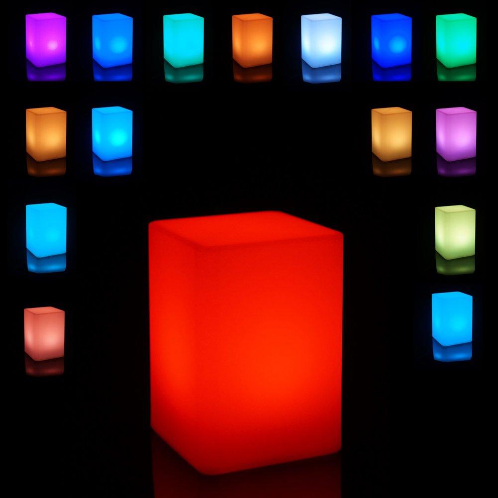 Mr.Go 6-inch Dimmable LED Night Light Mood Lamp for Kids and Adults - 16 RGB Colors - 8 Level Dimming - 4 Lighting Effects - Rechargeable - Remote