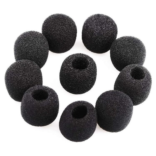 10 Pcs Black Lapel Headset Microphone Windscreen, Microphone Sponge Foam Cover Mini Size Lavalier Microphone Windscreen Pop Filters