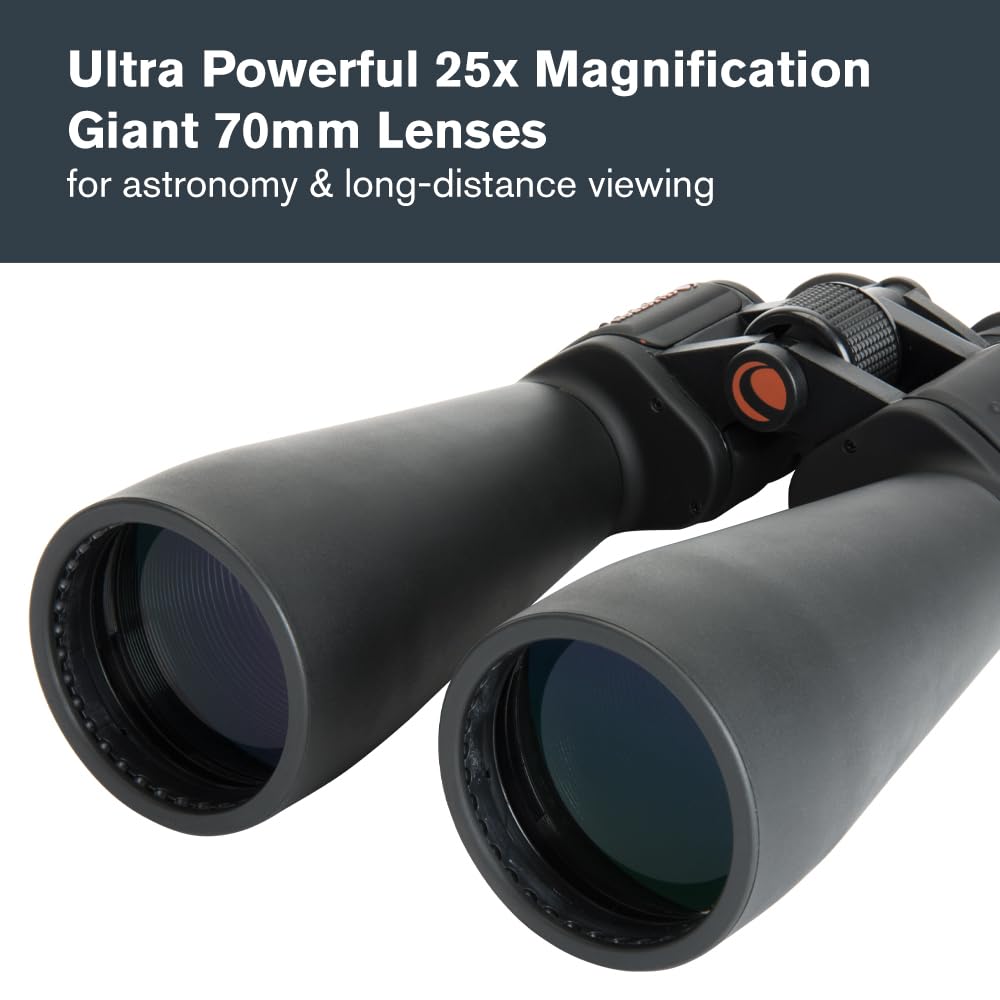 Celestron SkyMaster 25x70 Binoculars - Powerful Binoculars for Detailed Long-Distance Viewing and Binocular Astronomy - Multi-Coated Optics - Tripod