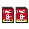 GIGASTONE 8GB SD Card 2-Pack UHS-I U1 Class 10 SDHC Memory Card Full HD Video Canon Kodak Olympus Digital Camera, with 2 Mini Cases