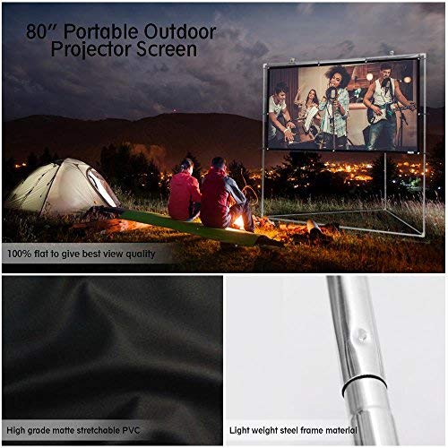 Pyle 84" Outdoor Portable Matt White Theater TV Projector Screen w/ Triangle Stand - 84 inch, 16:9, 1.15 Gain Full HD Projection for Movie / Cinema