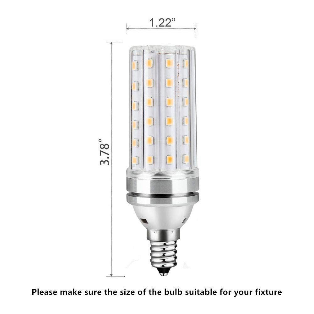 E12 Led Bulb 150 Watt Equivalent, 15W Led Candelabra Watt Light Bulbs 1500Lm Daylight White 6000k Led Chandelier Bulbs, Decorative Candle Base