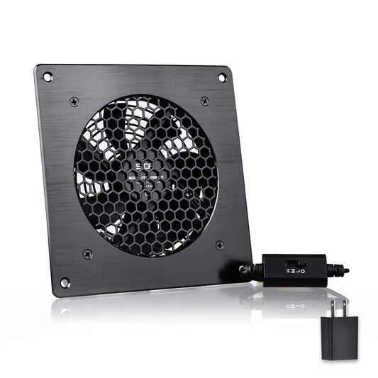 SCCCF USB Cabinet 120MM Fan Quiet Cooling Fan System 6" with Speed Control, for Home Theater AV Cabinets