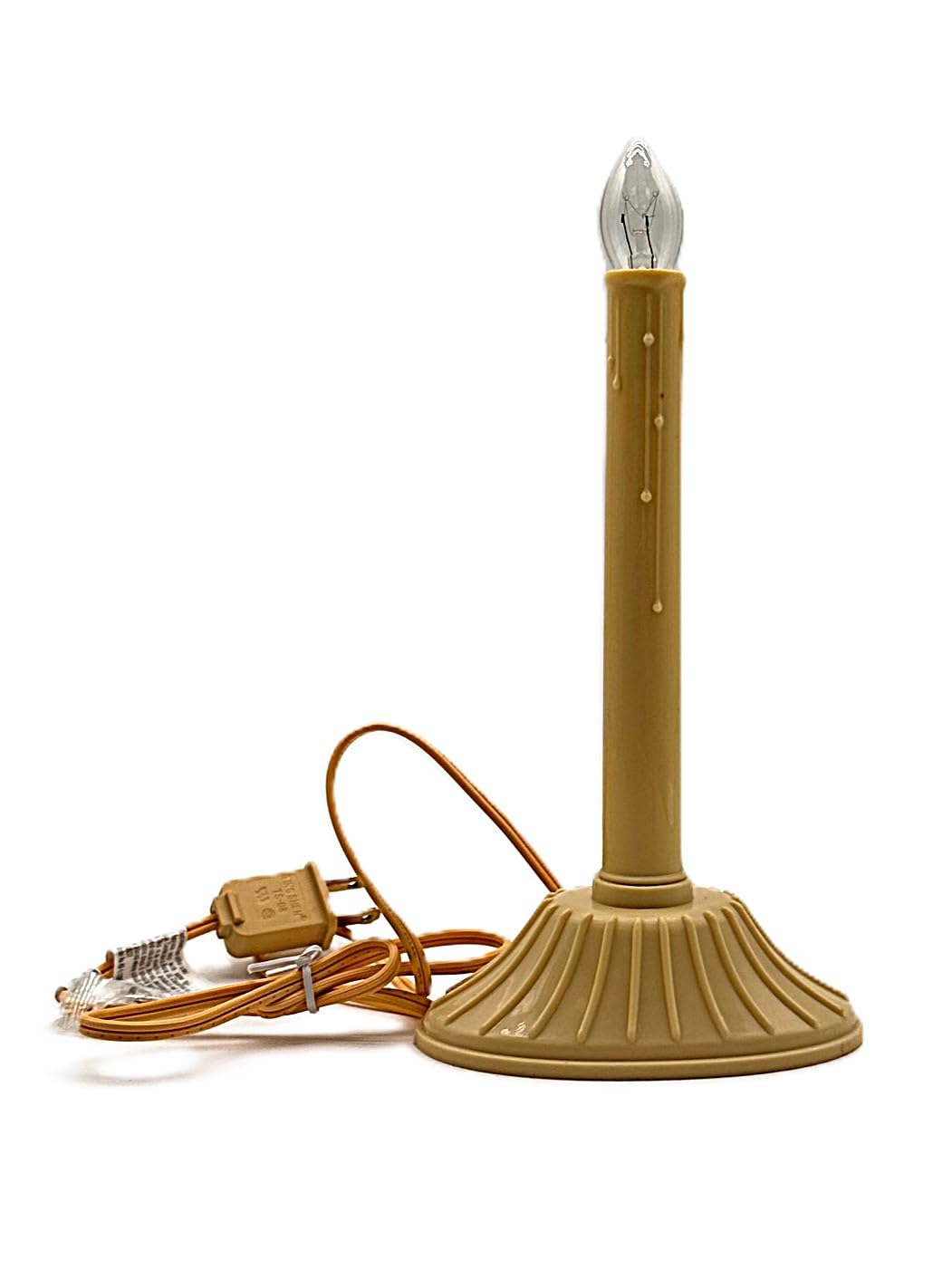 9.5" Single Yellow Ivory Candolier Christmas Indoor Candle Lamp - Clear C7 Light