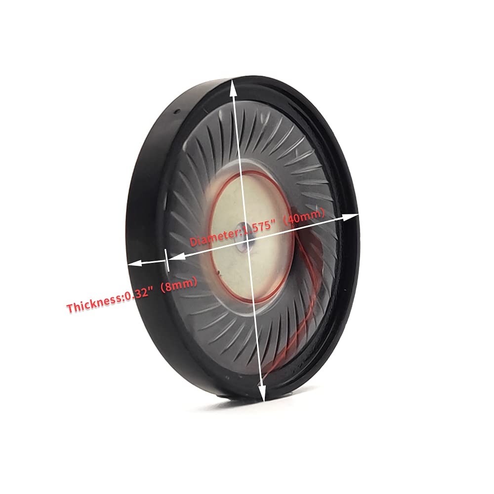 40mm Speaker Driver, 2 Pcs Headphone Speaker Units 32ohm Replacement for Bose QC45 QC35 QC25 QC15 QC2 QC3 AE2 OE2, Beats Solo Studio 2 3, Razer Kraken