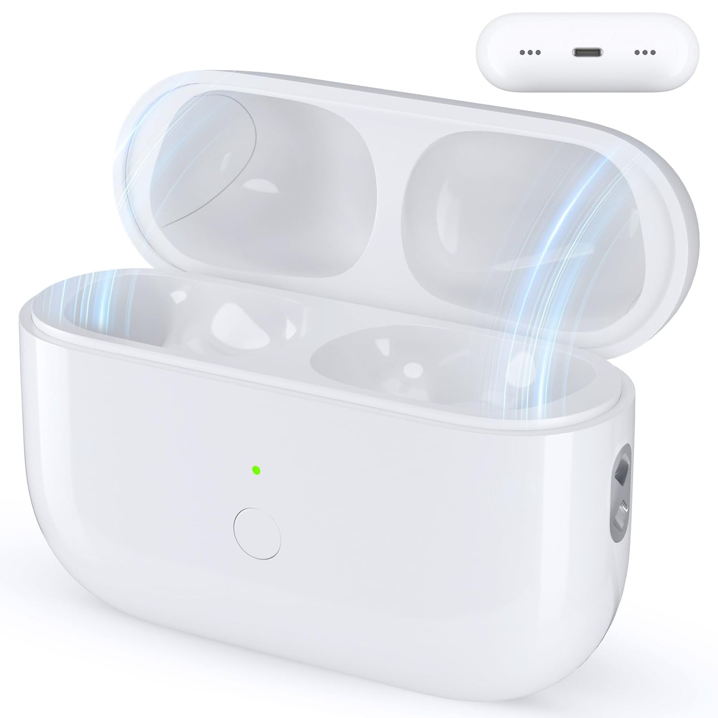 Replacement Charging Case for AirPods Pro 2 & 1 - Compatible with AirPods Pro 1st/2nd Gen, Easy Pairing Button, 660mAh Battery, Lightning & Wireless