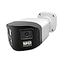 4MP Dual Lens PoE IP Security Camera with 180° Ultra Wide Viewing Angle, 2-Way Talk, AI Human Vehicle Detection, SD Card Slot(256GB), Full
