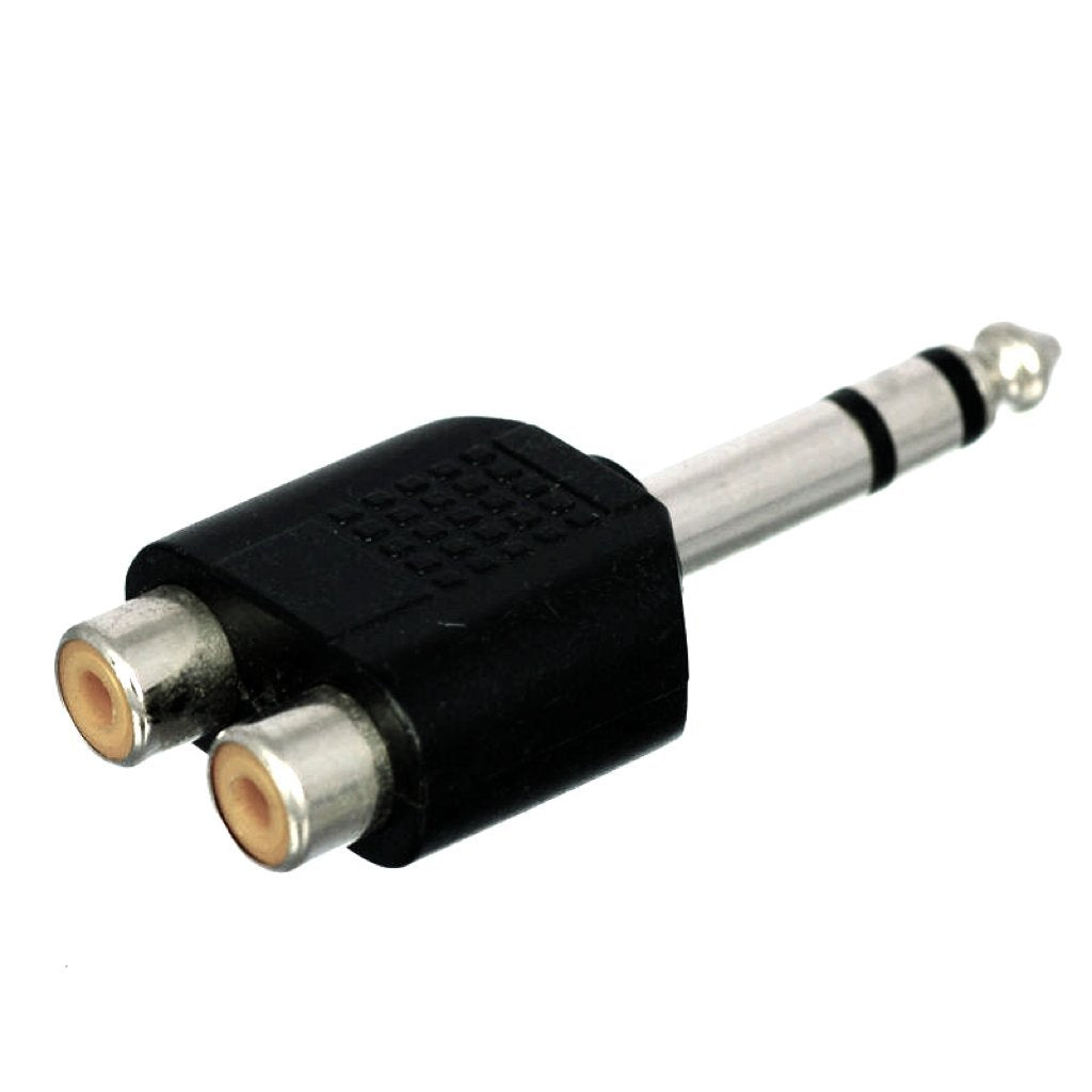 CESS 6.35mm TRS Male to Dual RCA Female Audio Breakout, 4 Pack