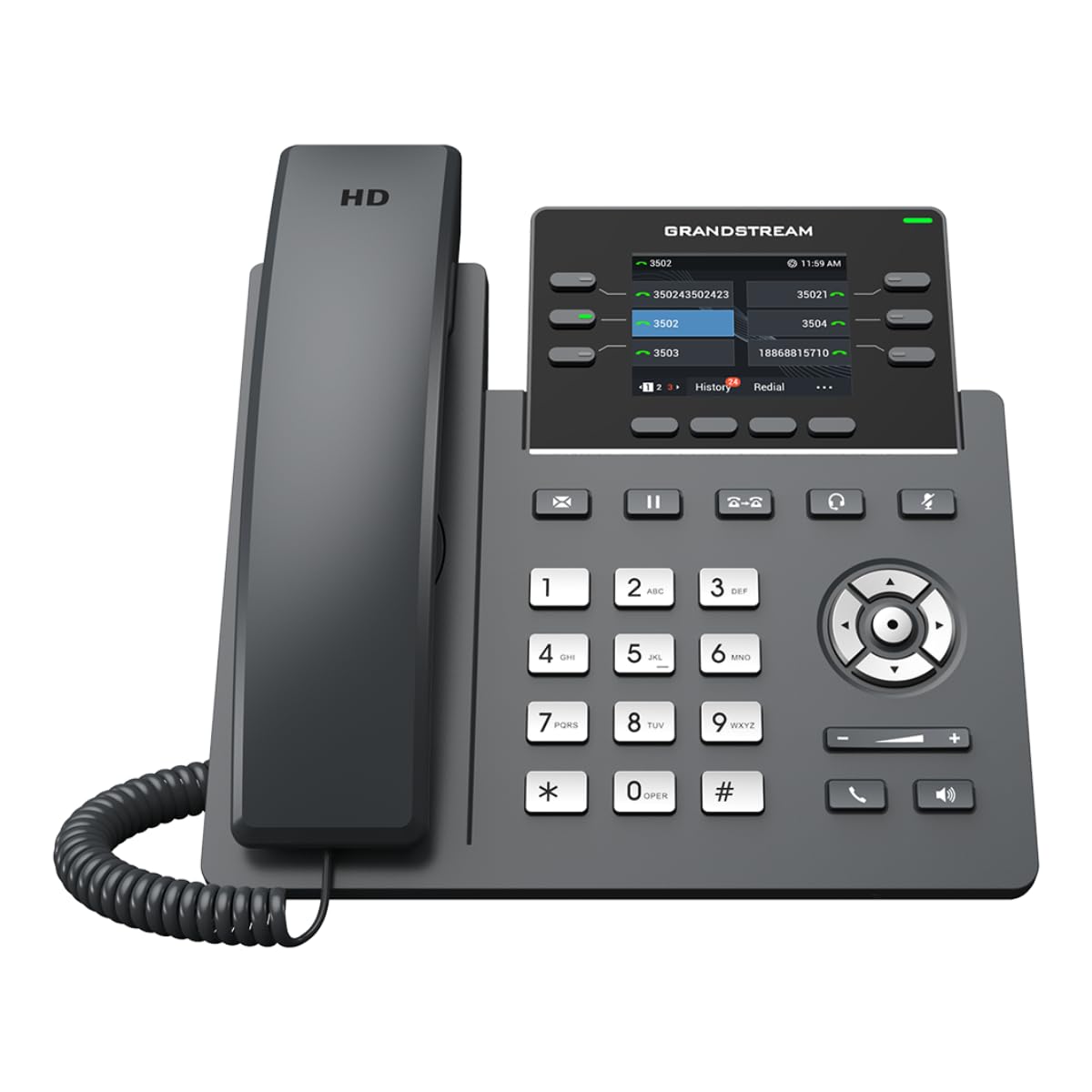 Grandstream GRP2613 IP Phone | 6 Lines, 4 SIP Accounts | 2.8-Inch Color Display | Dual-Port Gigabit Ethernet with Integrated PoE