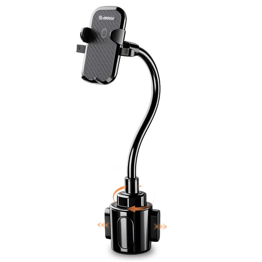 Esoulk] Upgraded 15" Cup Holder Phone Holder for Car, Adjustable Long Gooseneck Phone Mount with Stable Expandable Base for iPhone 17/16/15/14 Pro