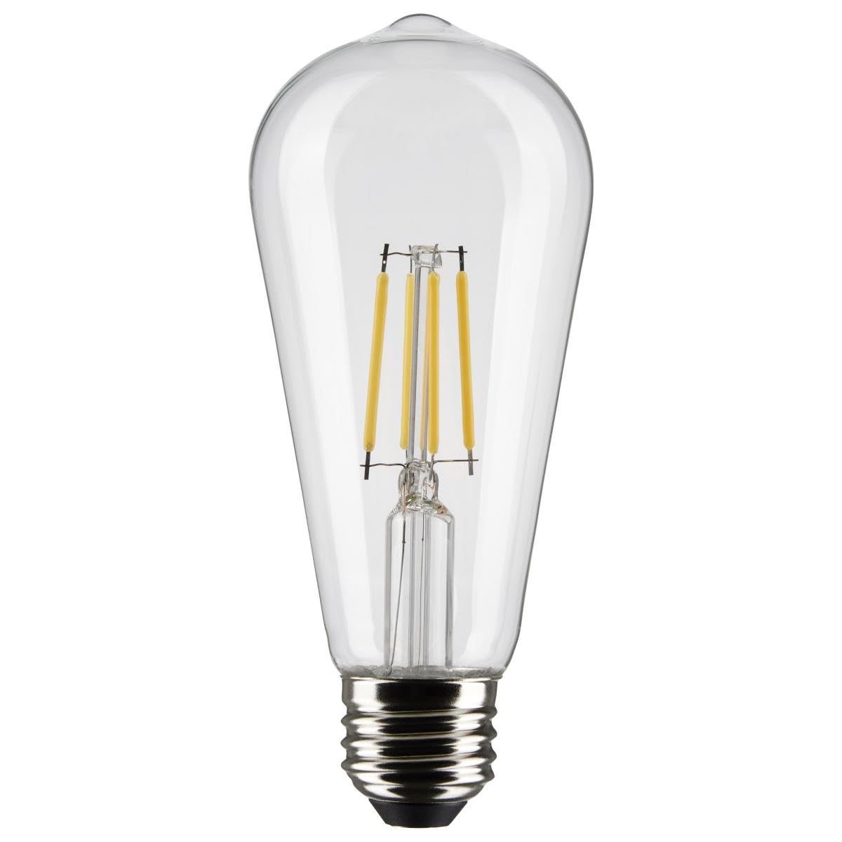 Satco S21360 5-Watt ST19 LED Filament Light Bulbs, Clear, 2700K Warm White, 425 Lumen, Dimmable, E26 Medium Base, Dimmable, Wet Location, 6 Pack