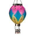 Regal Art & Gift Hot Air Balloon Solar Lantern - Hanging Solar-Powered LED Lights, Waterproof Portable Decorative Outdoor Lamp Made of Metal & Glass