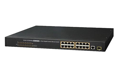 Lorex 16 Port PoE+ Switch for IP Security Camera Systems, Power Over Ethernet Switch for High Speed Transmission, Adds 16 Channels to Existing NVR